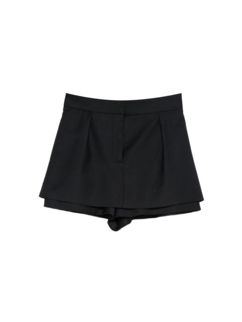maje pleated layered shorts