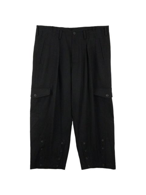 Yohji Yamamoto O-Hem drop-crotch wool trousers