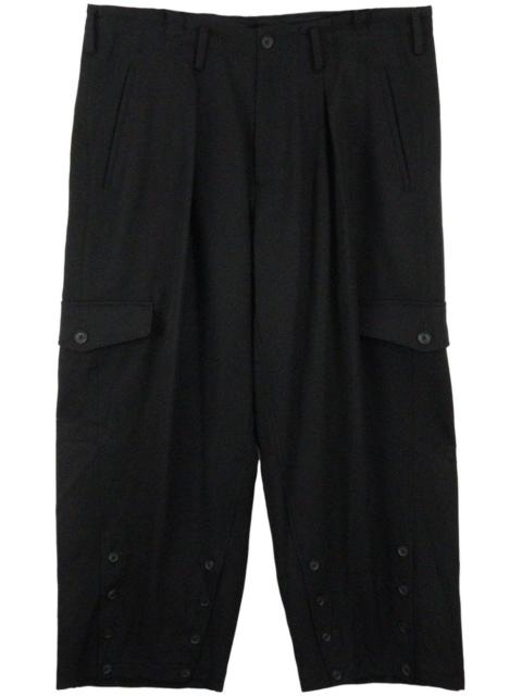 O-Hem drop-crotch wool trousers