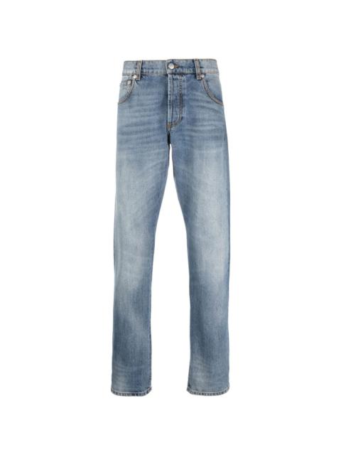 Alexander McQueen stonewashed straight-leg jeans