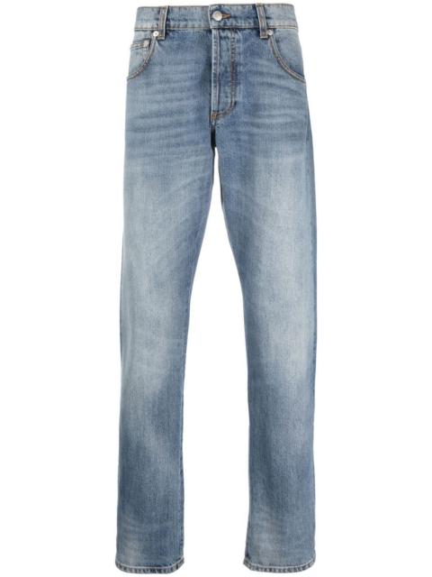 Alexander McQueen stonewashed straight-leg jeans