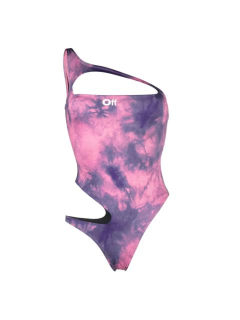 Off-White cut-out tie-dye swimsuit
