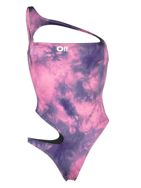 Off-White cut-out tie-dye swimsuit