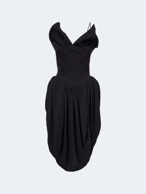 MAGDA BUTRYM Draped cotton and silk corset dress