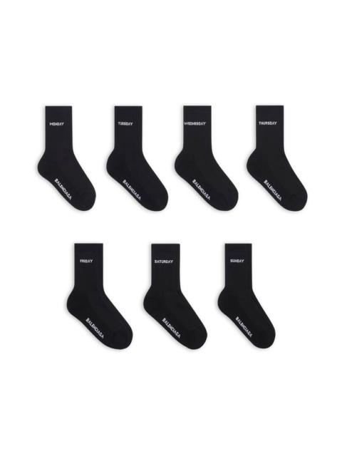 BALENCIAGA Men's 7 Set Socks in Black