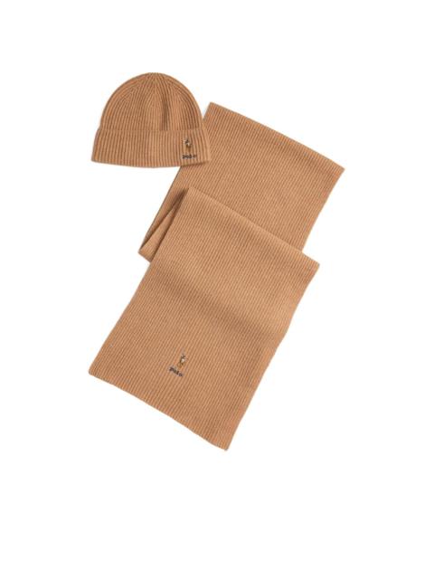 Polo Ralph Lauren ribbed beanie and scarf set