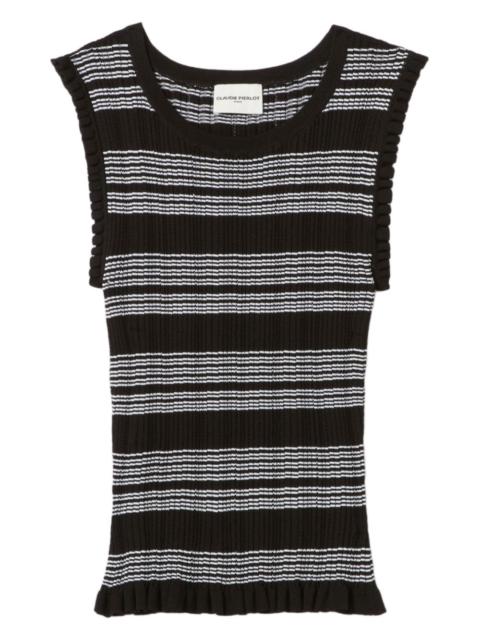 Claudie Pierlot striped-pattern ruffled top