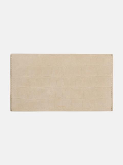 Vince Croc-Embossed Nubuck Leather Continental Wallet