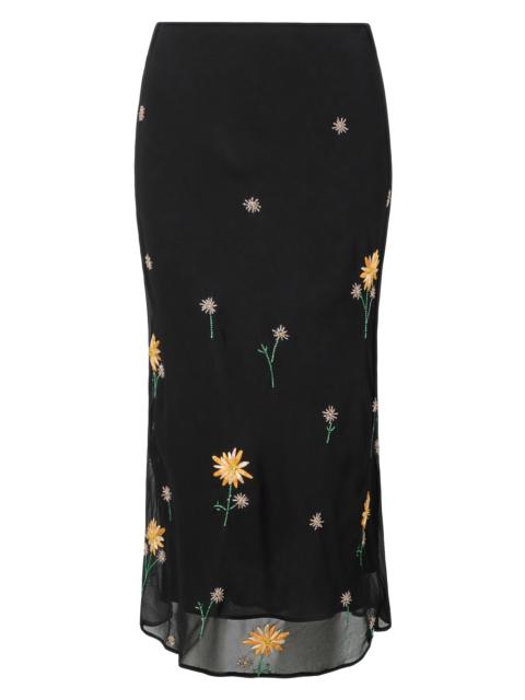 STAUD Women's Angela Floral-Embellished Midi-Skirt - Dahlia Daydream Black