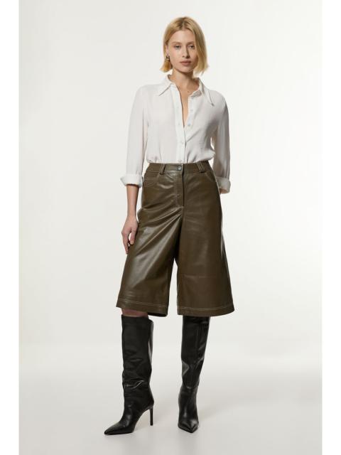 KAREN MILLEN Leather 5 Pocket Bermuda Short