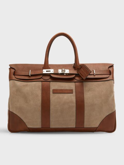 Brunello Cucinelli Men's Country Suede Leather Duffel Bag
