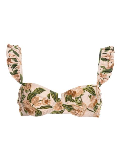 Agua by Agua Bendita ruffled floral bikini top