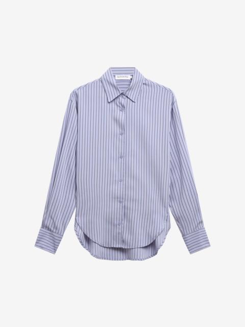 The Frankie Shop Peri Striped Fluid Shirt - Blue/Brown
