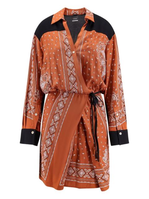 PINKO pointed-collar bandana-print dress