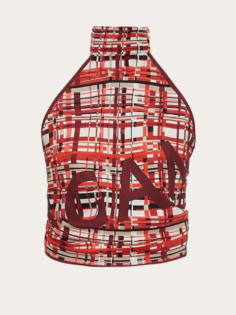 FERRAGAMO CHECK PRINT TOP
