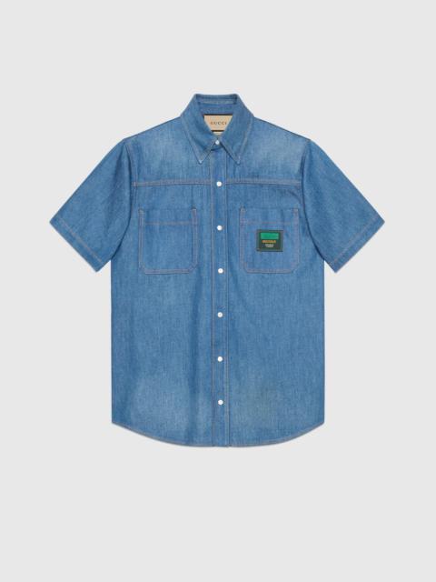 GUCCI Denim shirt with Gucci Boutique label