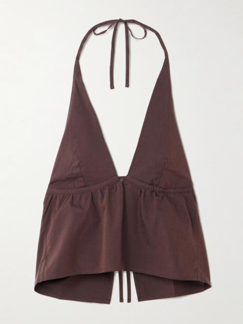 DEIJI STUDIOS Organic Cotton-poplin Halterneck Top