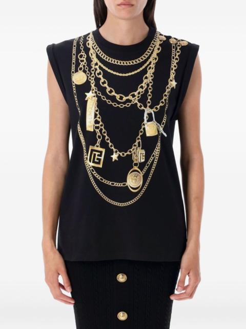 Balmain chain-print tank top
