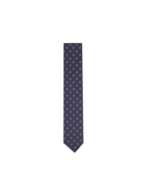 Canali geometric-print silk tie