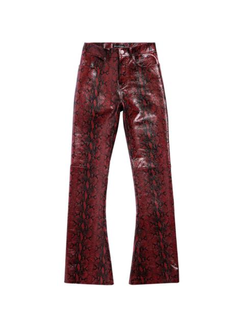 snakeskin-print leather trousers