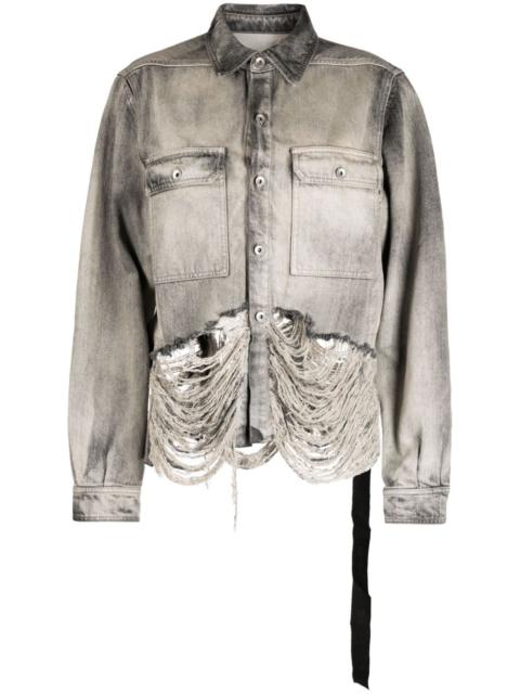 Rick Owens DRKSHDW distressed-effect denim shirt