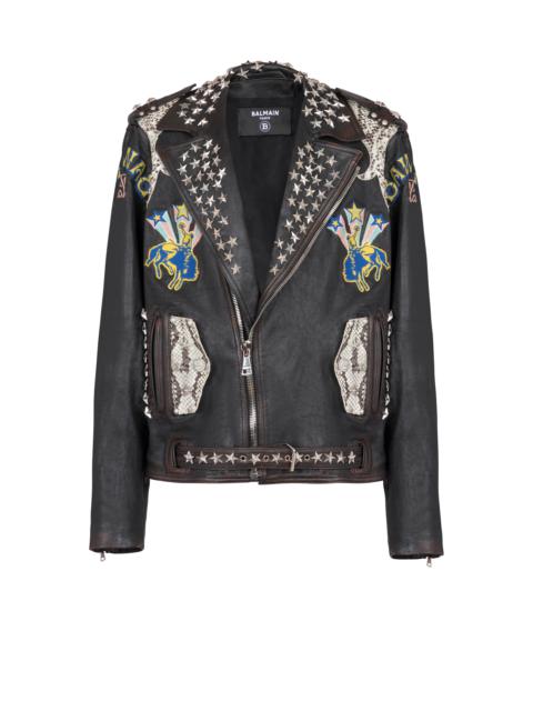 Balmain Balmain Western leather biker jacket