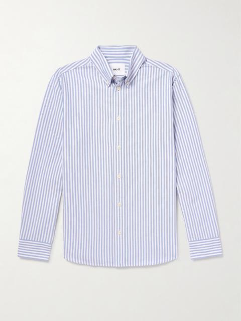 NN07 Colby 5910 Button-Down Collar Striped Organic Cotton Oxford Shirt