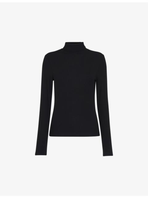 WHISTLES Essential ribbed stretch-woven polo