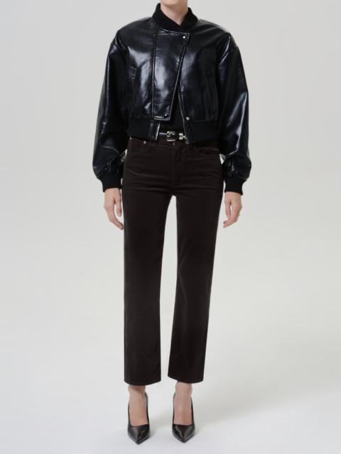 Citizens of Humanity Palma Straight Long Stretch Baby Corduroy In Charcoal
