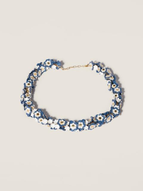 Miu Miu Metal and leather necklace