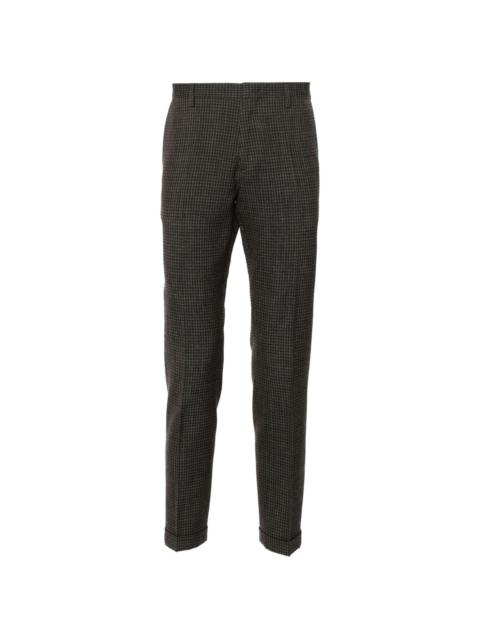 check-pattern trousers