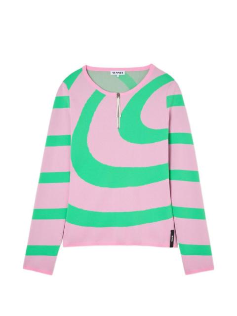 SUNNEI zip striped top