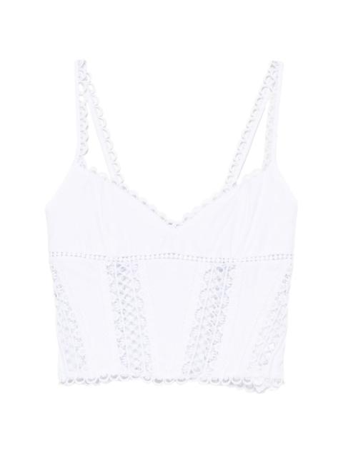 Charo Ruiz Poppy guipure-lace corset top