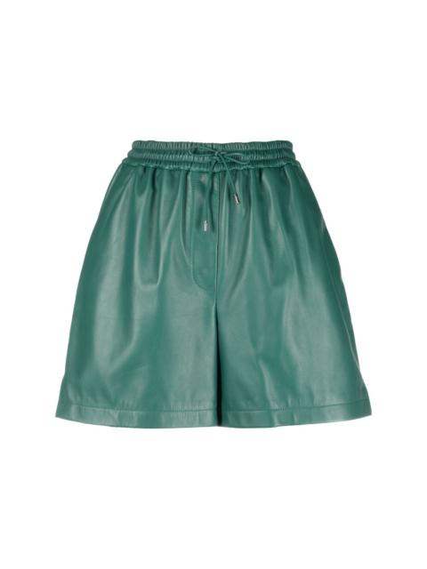 Loewe embossed-logo leather shorts