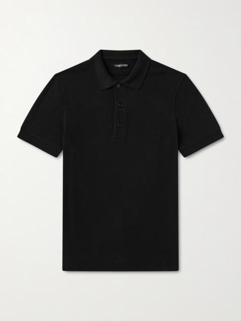 TOM FORD Slim-Fit Lyocell and Cotton-Blend Piqué Polo Shirt