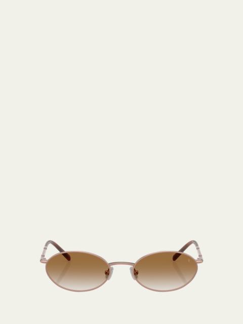 Brunello Cucinelli BC2006ST Oval Titanium Sunglasses