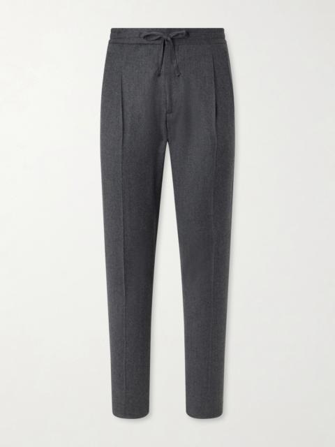 LARDINI Straight-Leg Wool and Cashmere-Blend Flannel Trousers