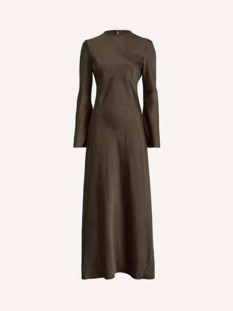 ROTATE Dark Green Satin Maxi Dress