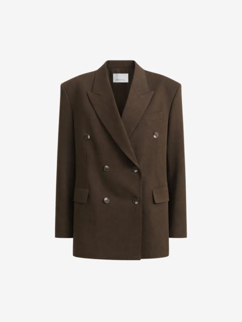 The Frankie Shop Vester Double-Breasted Blazer - Brown