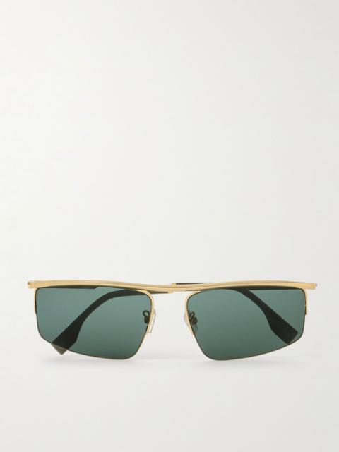 Travel aviator-style gold-tone sunglasses Gold