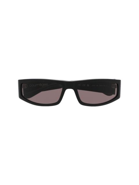 courrèges logo-print arm sunglasses