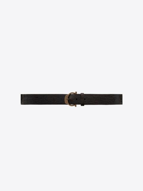 Saint Laurent Men's Hammered Leather Belt