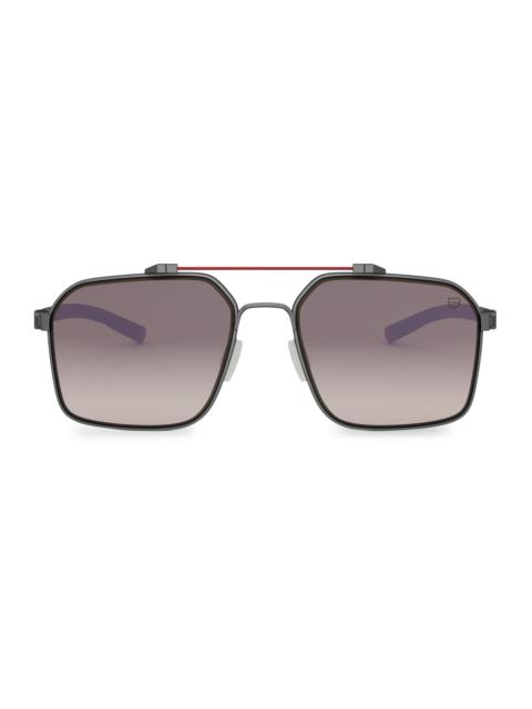 TAG Heuer Men's Flex Dyneema 57MM Square Sunglasses - Gradient Matte Gunmetal