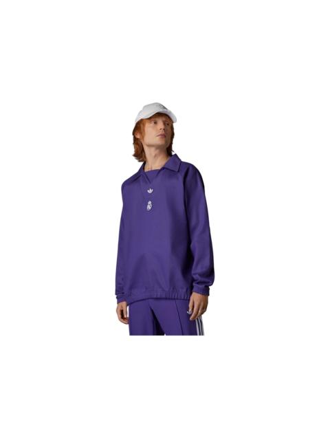 adidas adidas Real Madrid Terrace Icons Drill Sweatshirt Purple