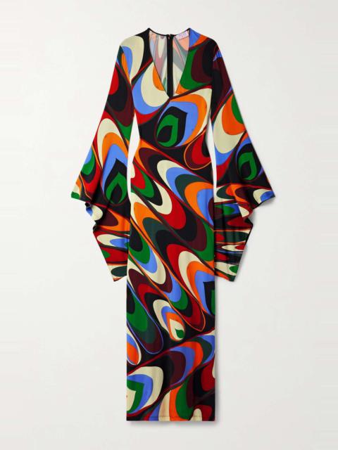 PUCCI Printed stretch-satin maxi dress