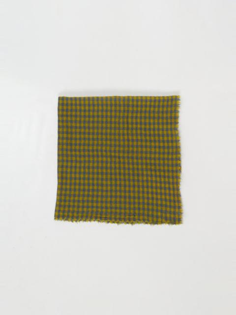 apuntob Check Small Cashmere Scarf — Dark Turquoise Oil