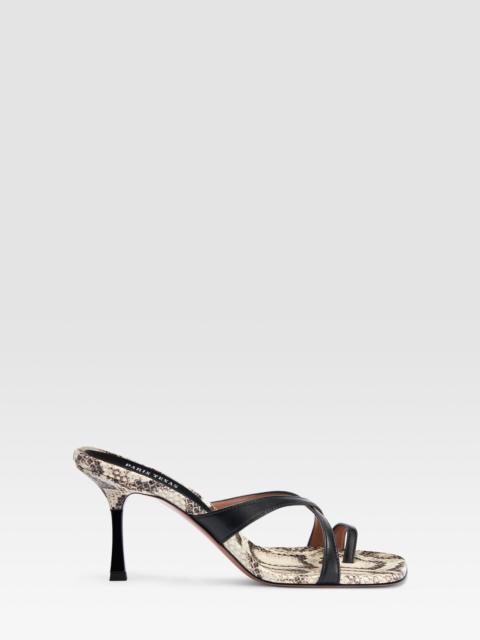 PARIS TEXAS NAPPA AND PYTHON-PRINT LEATHER MULE