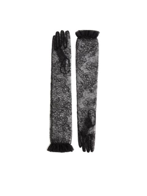 Valentino VLogo Signature ruffled lace gloves