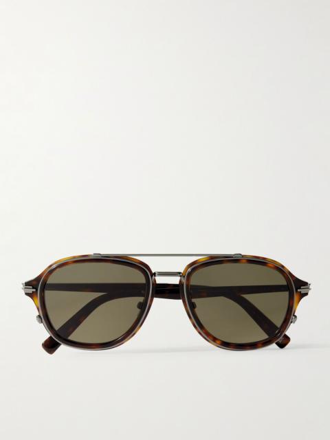Dior DiorBlacksuit A4U Aviator-Style Tortoiseshell Acetate and Silver-Tone Sunglasses Tortoiseshell