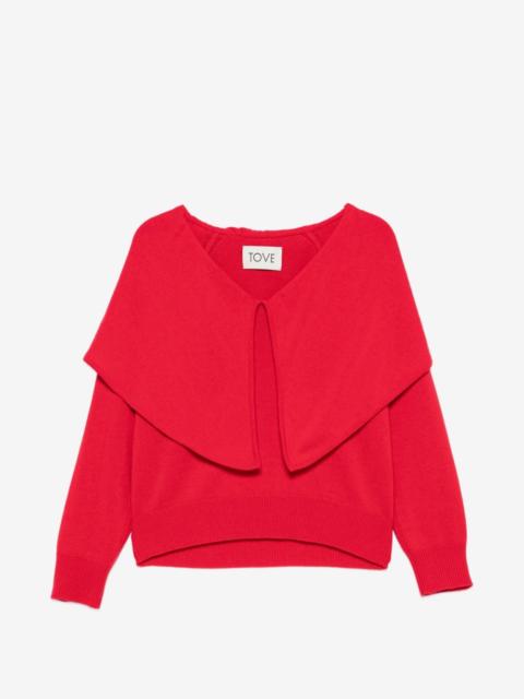 TOVE Malia draped-panel sweater